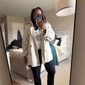 Women's Cream Double-Breasted Coat